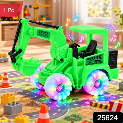 Musical excavator truck toy with RGB lights - SKU photo