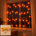 Orange LED Curtain String Lights for Festival and Party Decor (10 Mtr)
