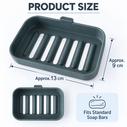 Wall mounted draining soap dish set - dimensions