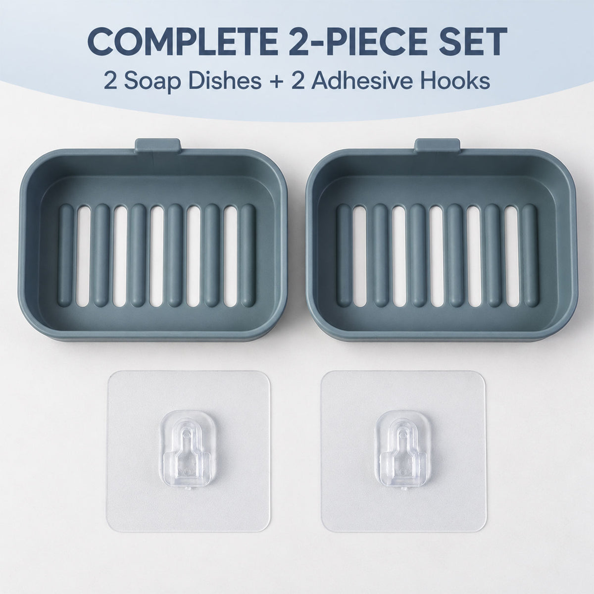 Wall mounted draining soap dish set - set contents