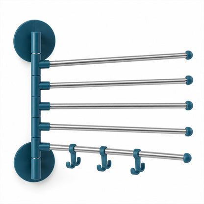 Five arm swivel towel and pant rack - white background