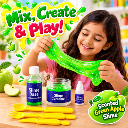 Green apple DIY slime activity kit view 01