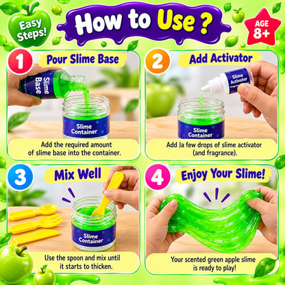 Green apple DIY slime activity kit view 03