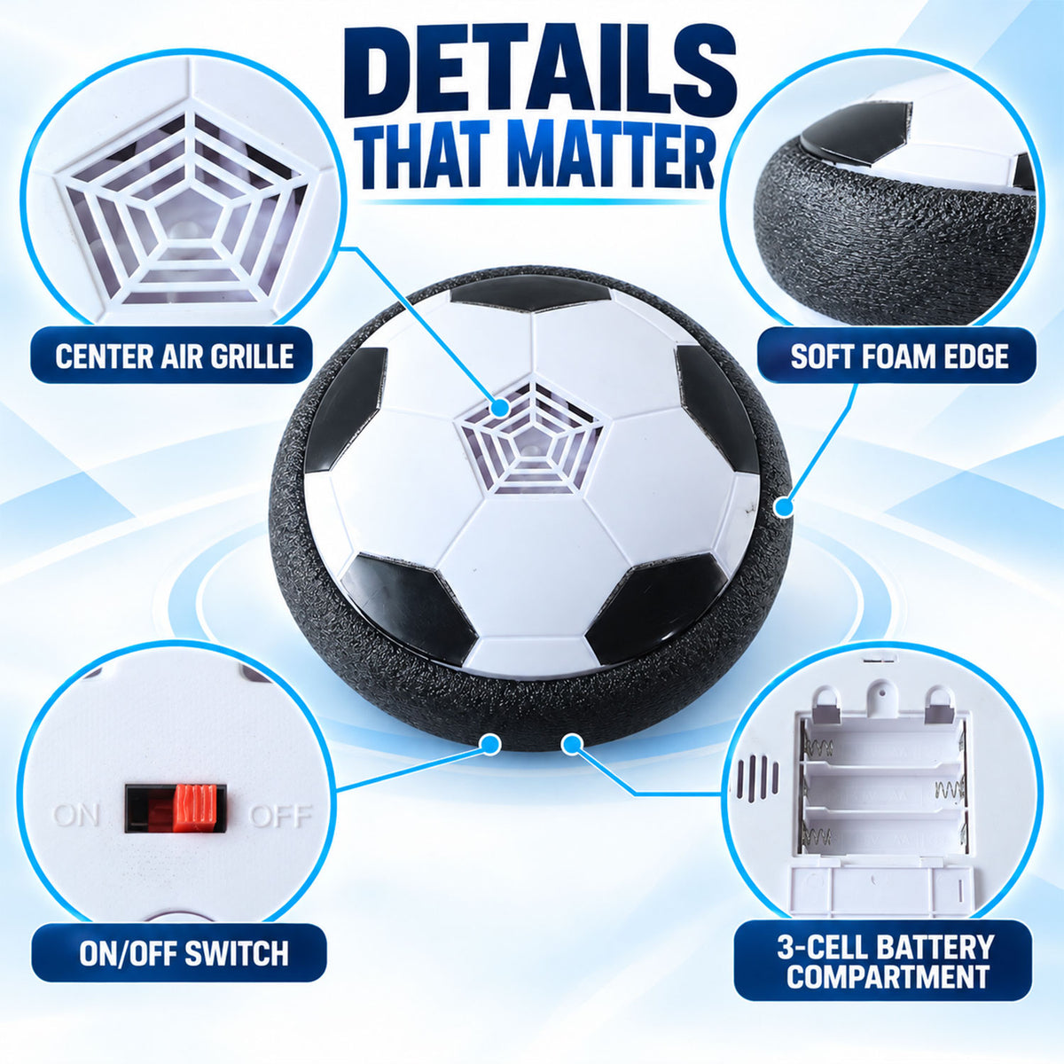 3 AA battery operated hover soccer ball - view 03