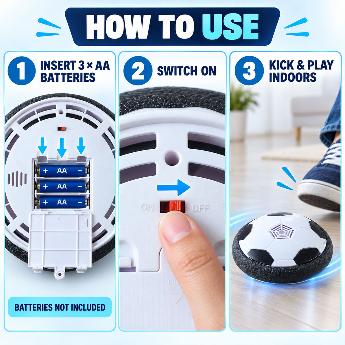 3 AA battery operated hover soccer ball - view 04