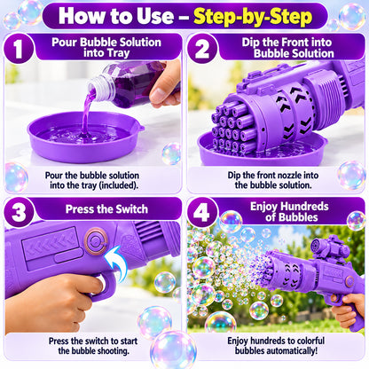 Bubble blaster toy gun with liquid and tray - view 06