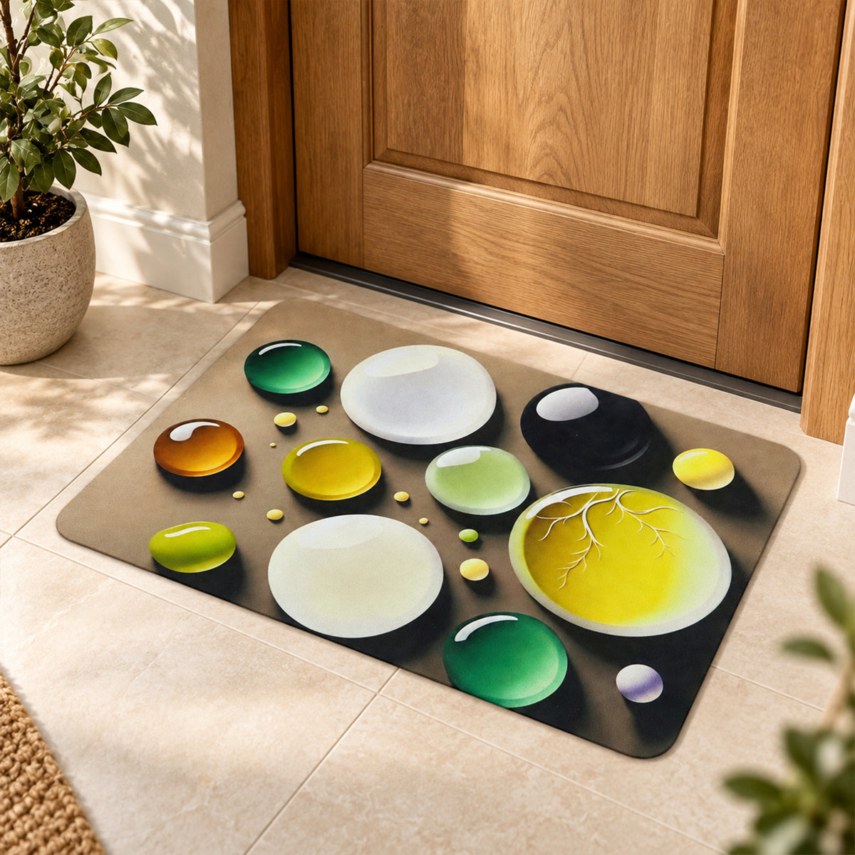 Bubble print decorative floor mat view 04