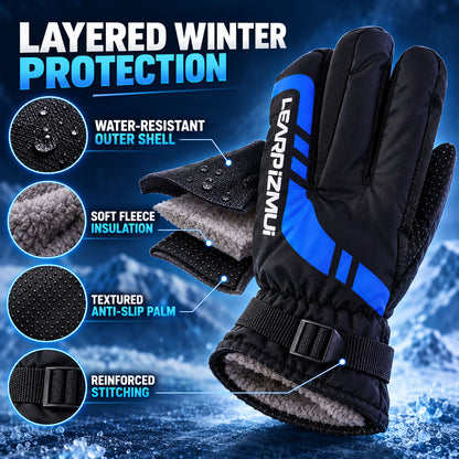 Winter full-finger gloves with adjustable wrist buckle, product view 3