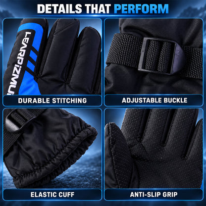 Winter full-finger gloves with adjustable wrist buckle, product view 4