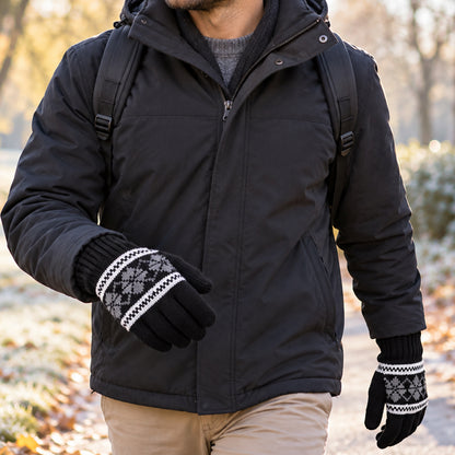 Winter knitted full finger gloves 04