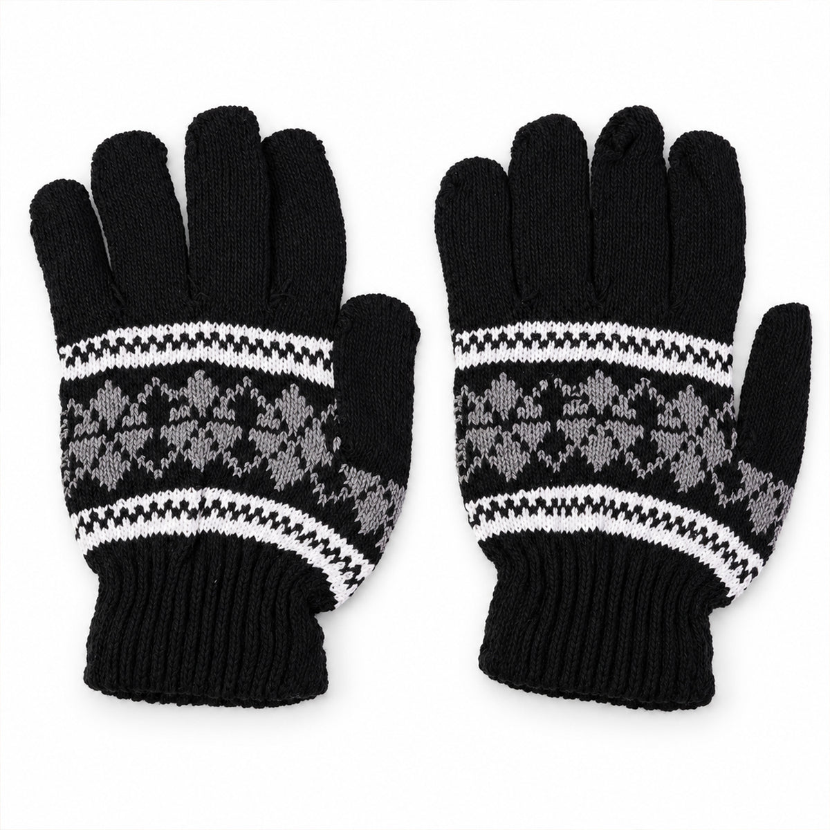 Winter knitted full finger gloves 05