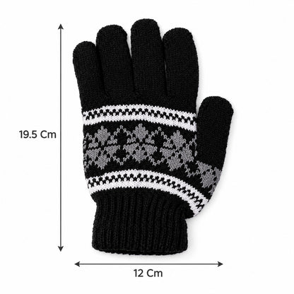 Winter knitted full finger gloves dimensions