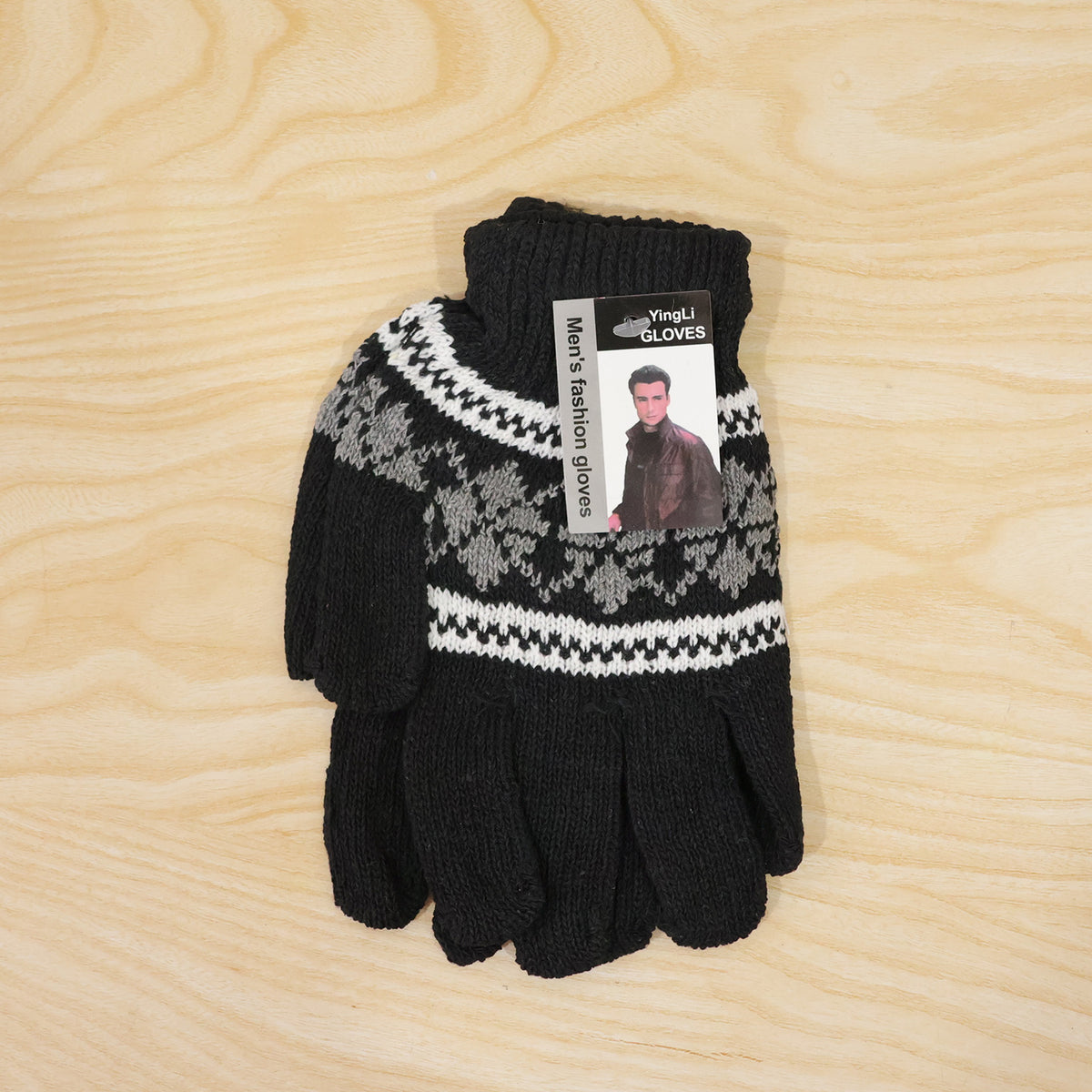 Winter knitted full finger gloves 09