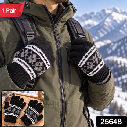 Winter knitted full finger gloves 1 Pair label