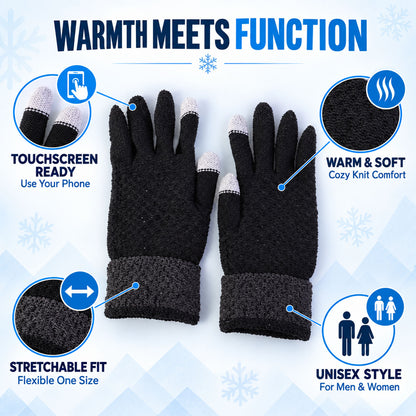 Touch screen knit winter gloves, product view 7