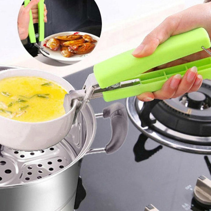 Stainless Steel Home Kitchen Anti-Scald Plate Take Bowl Dish Pot Holder