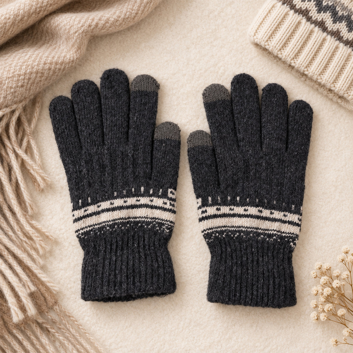 Patterned Cuff Gloves