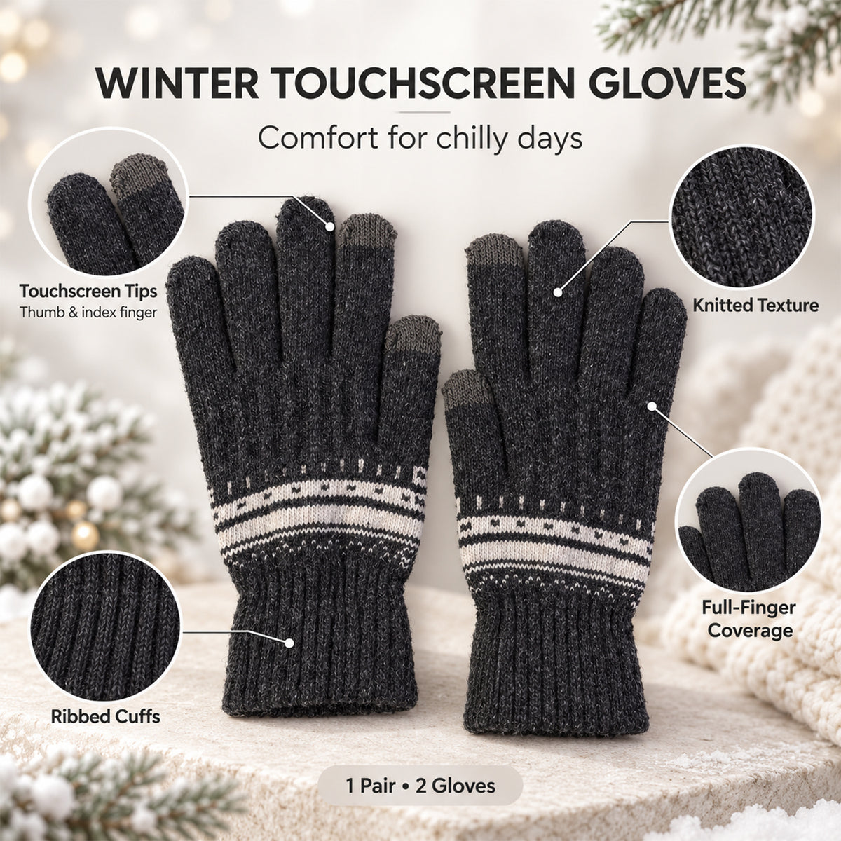 Full Finger Knit Gloves