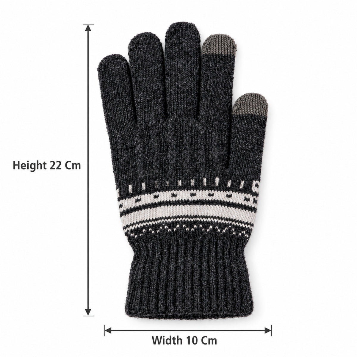 Black Knitted Touchscreen Winter Gloves