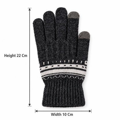Black Knitted Touchscreen Winter Gloves