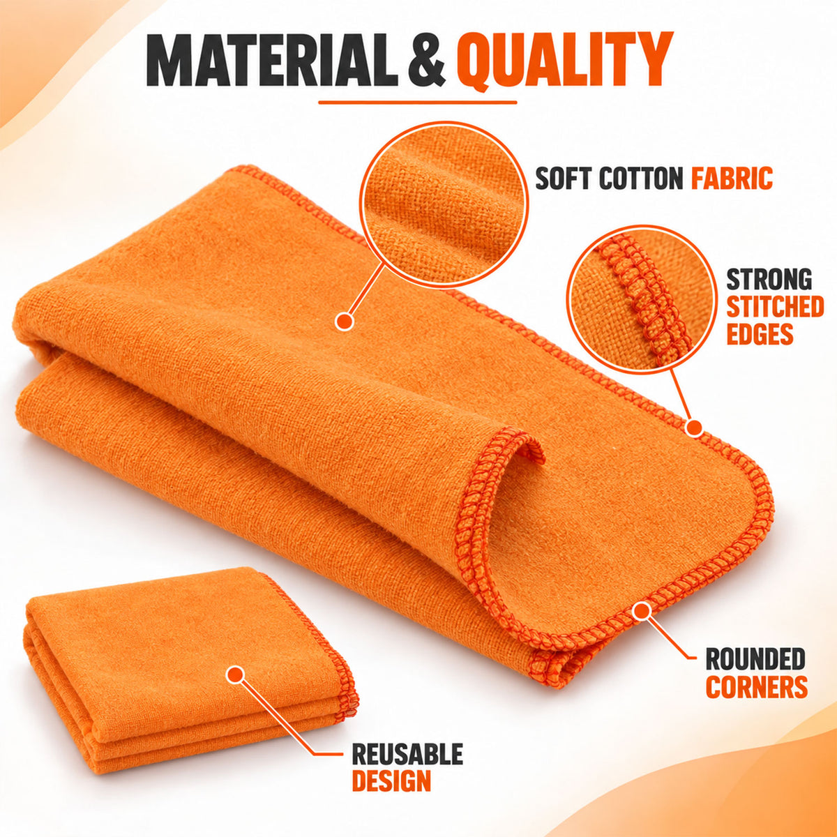 Orange cotton duster cleaning cloths 03
