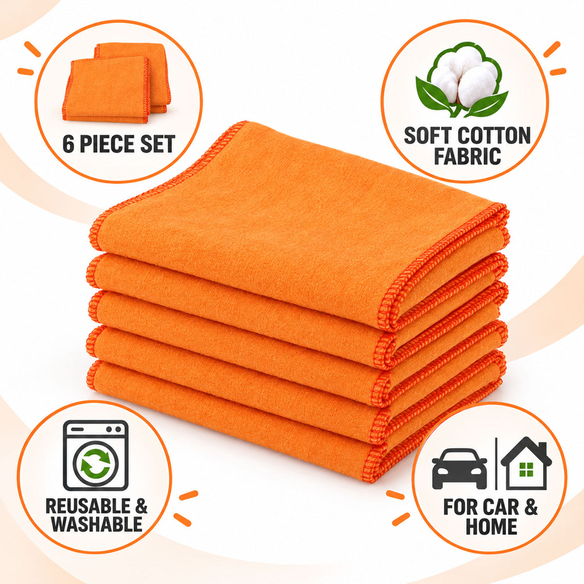 Orange cotton duster cleaning cloths 04