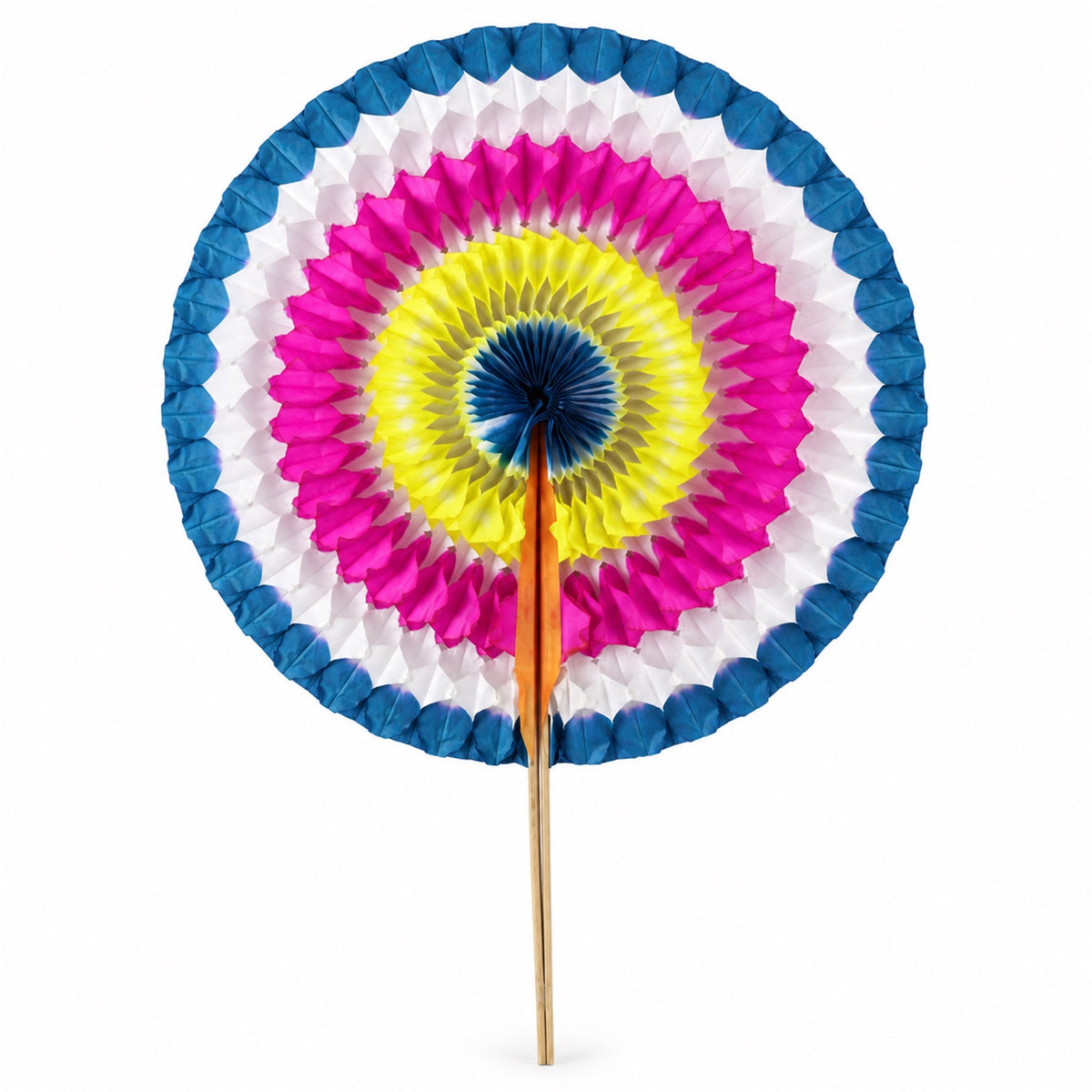 Colourful folding paper hand fan 04
