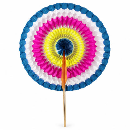 Colourful folding paper hand fan 04