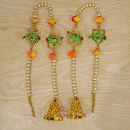 Parrot Door Hangings with Golden Bells