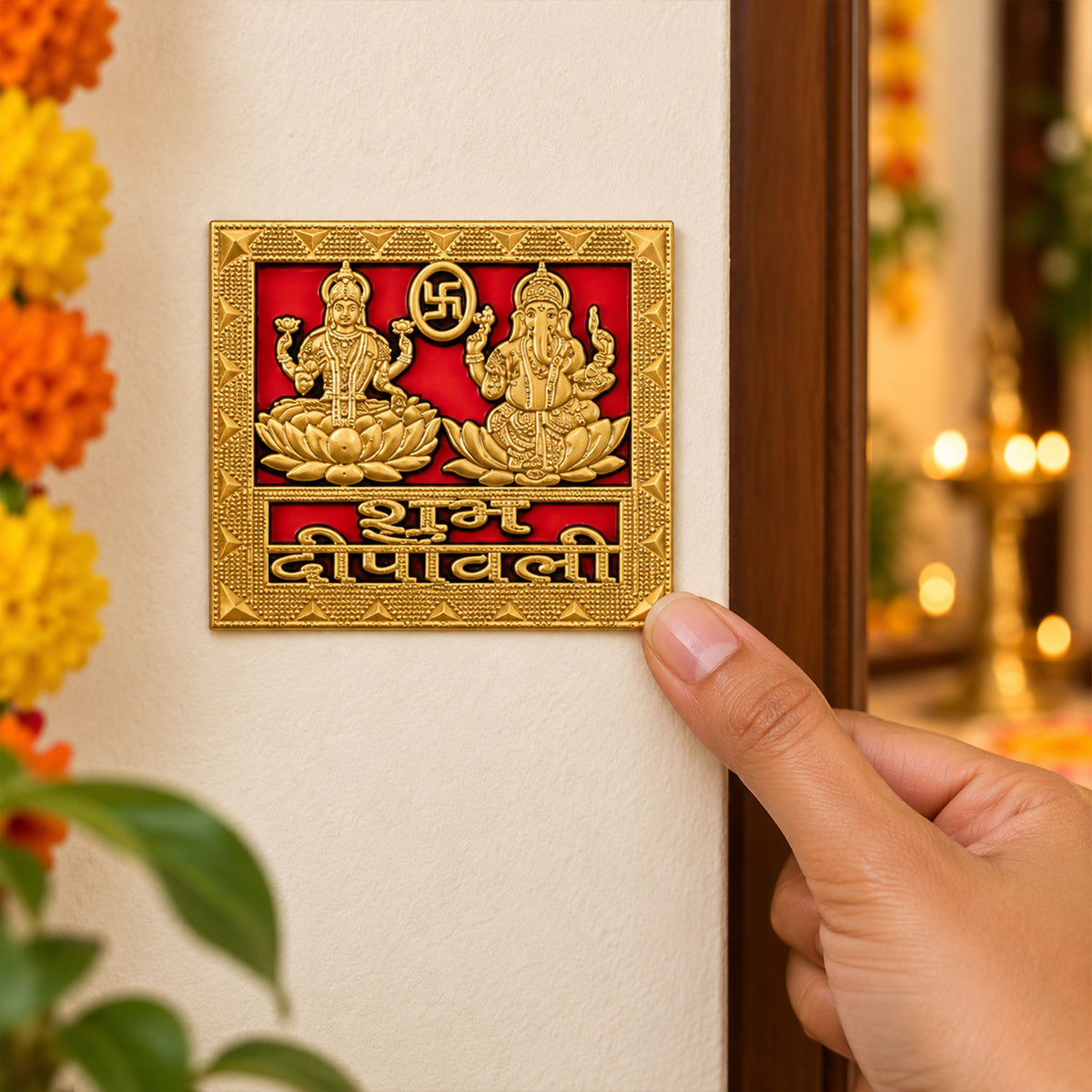 Square Shubh Deepavali embossed golden stickers 01.jpg