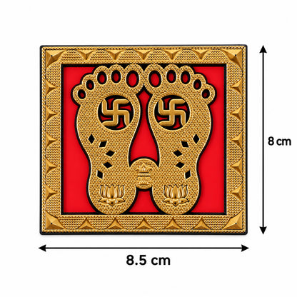 Golden Lakshmi Charan framed decorative sticker set 6