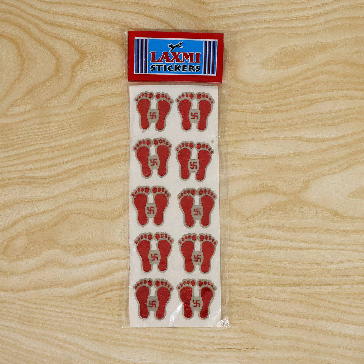 Red Laxmi Charan decorative mini stickers 10