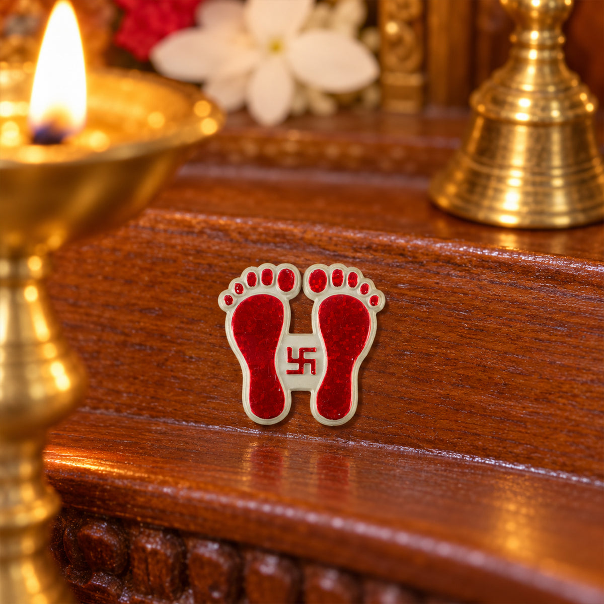 Red Laxmi Charan decorative mini stickers 9