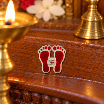 Red Laxmi Charan decorative mini stickers 9