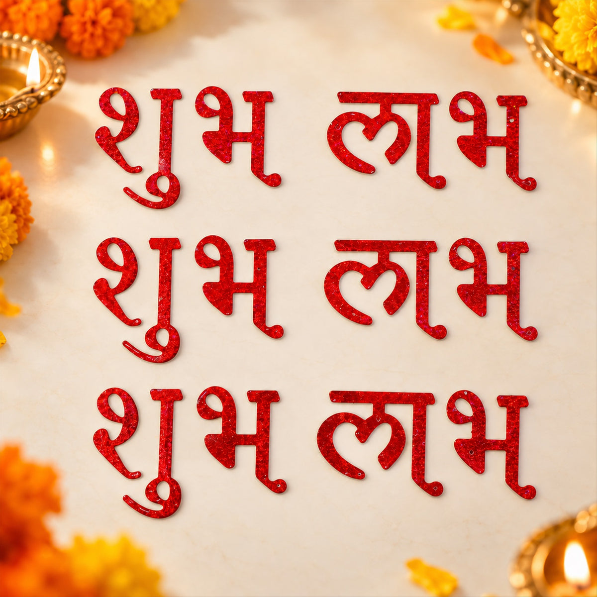 Red glitter Shubh Labh decorative stickers Shubh_Labh_01.jpg