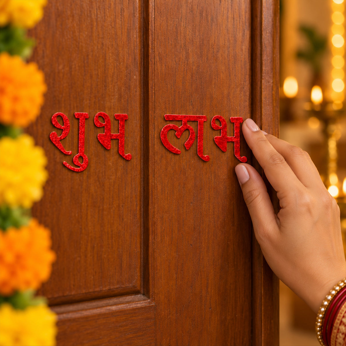 Red glitter Shubh Labh decorative stickers Shubh_Labh_02.jpg