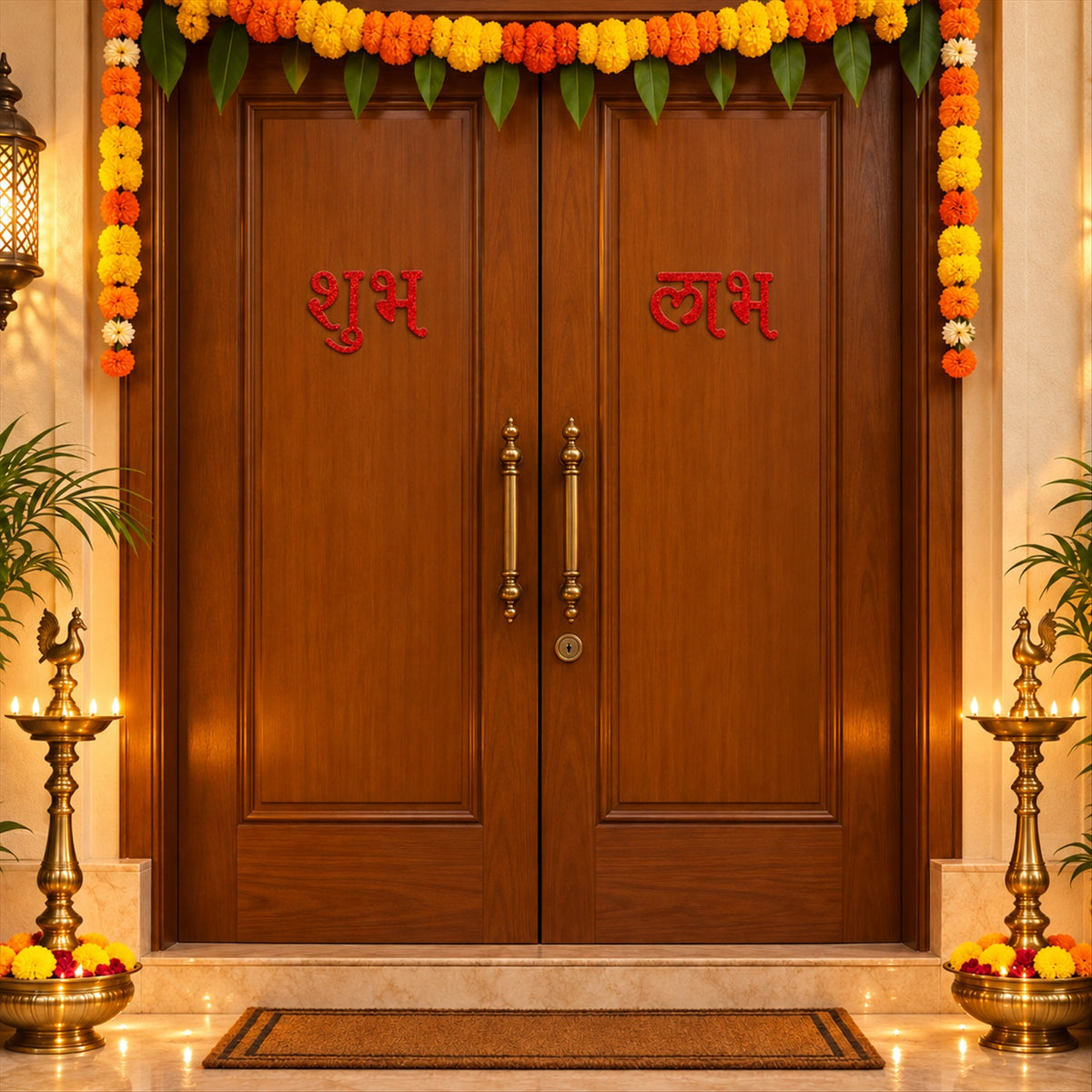 Red glitter Shubh Labh decorative stickers Shubh_Labh_09.jpg