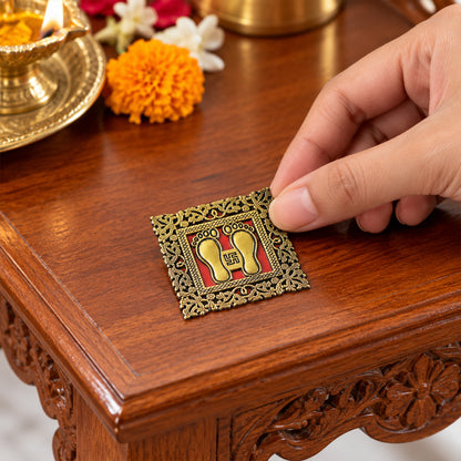 Golden Laxmi Charan frame decorative stickers 04