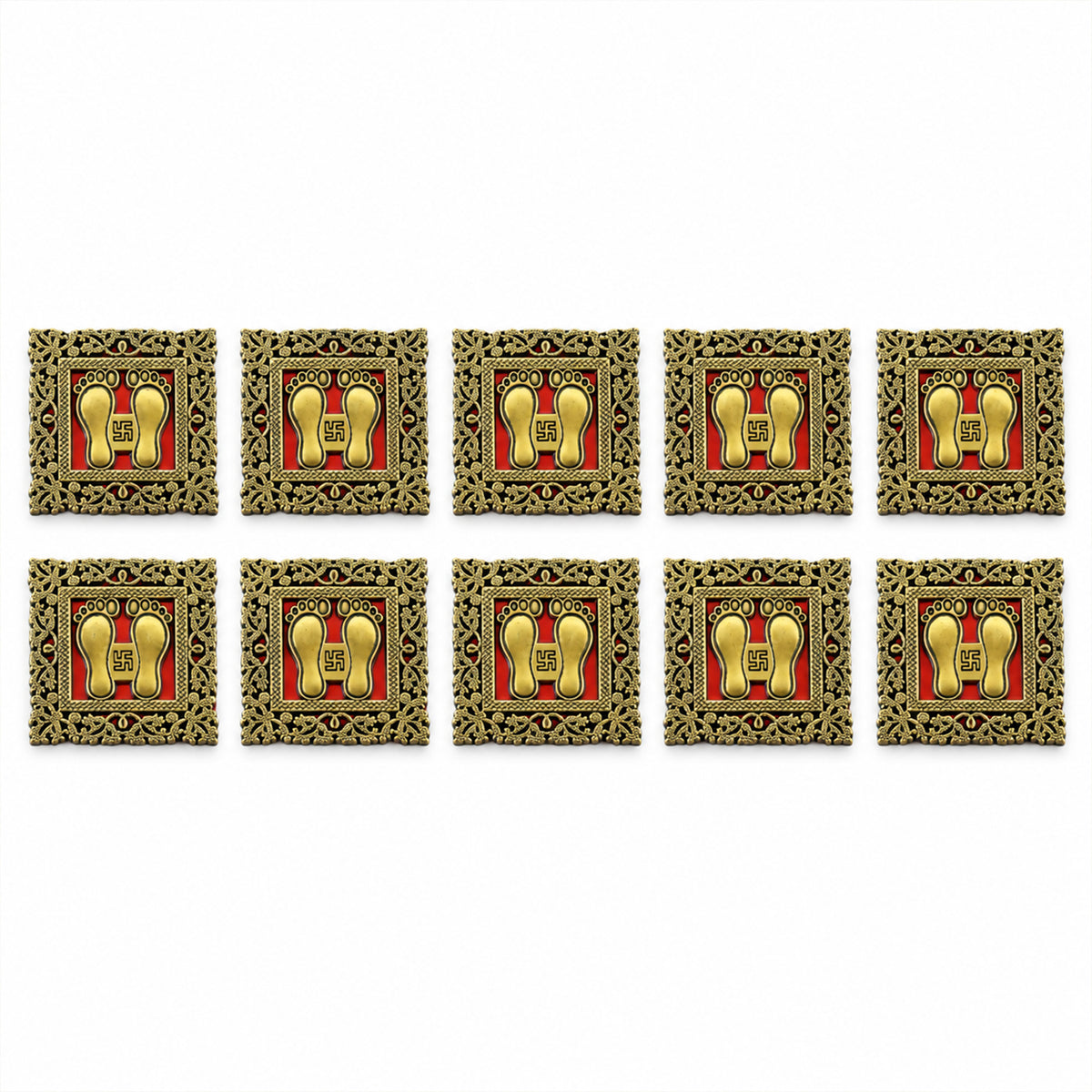 Gold Border Pooja Stickers