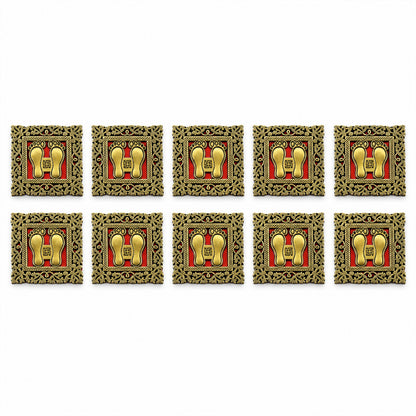 Gold Border Pooja Stickers