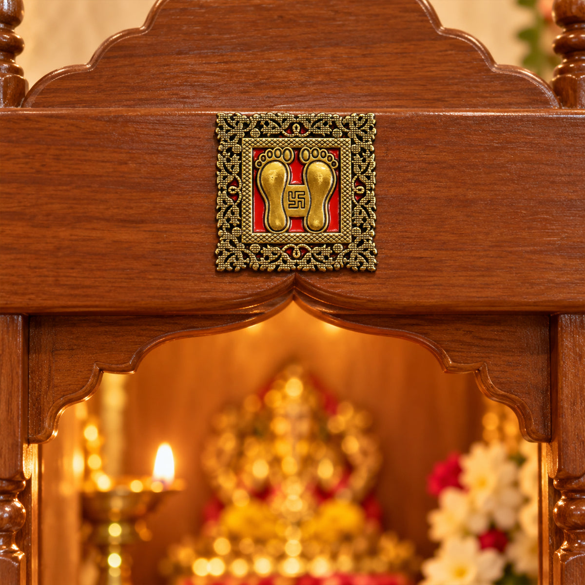 Golden Laxmi Charan frame decorative stickers 08
