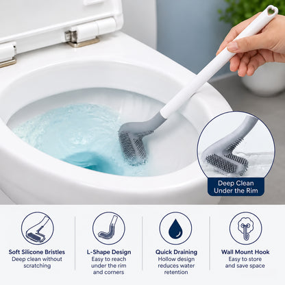 Golf shaped silicone toilet cleaning brush with wall hook 3