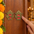 Golden Kalash Shubh Labh Stickers for Diwali Door and Pooja Decor (10 Pc Set)