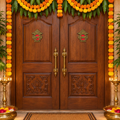 Golden Kalash Shubh Labh decorative sticker set 4