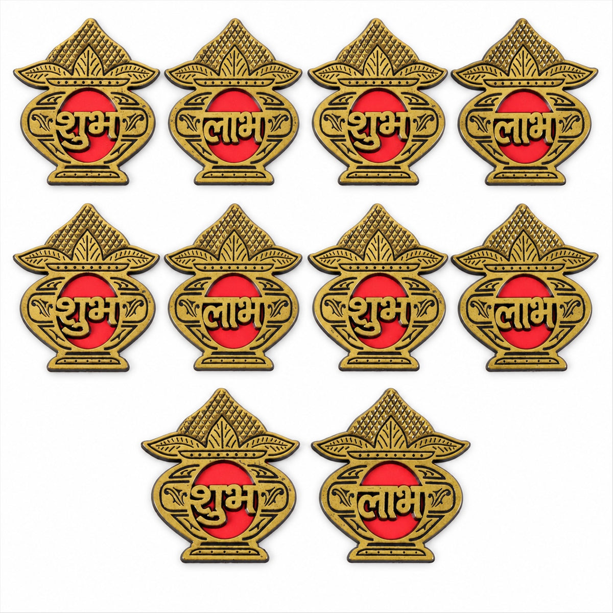 Golden Kalash Shubh Labh decorative sticker set 5