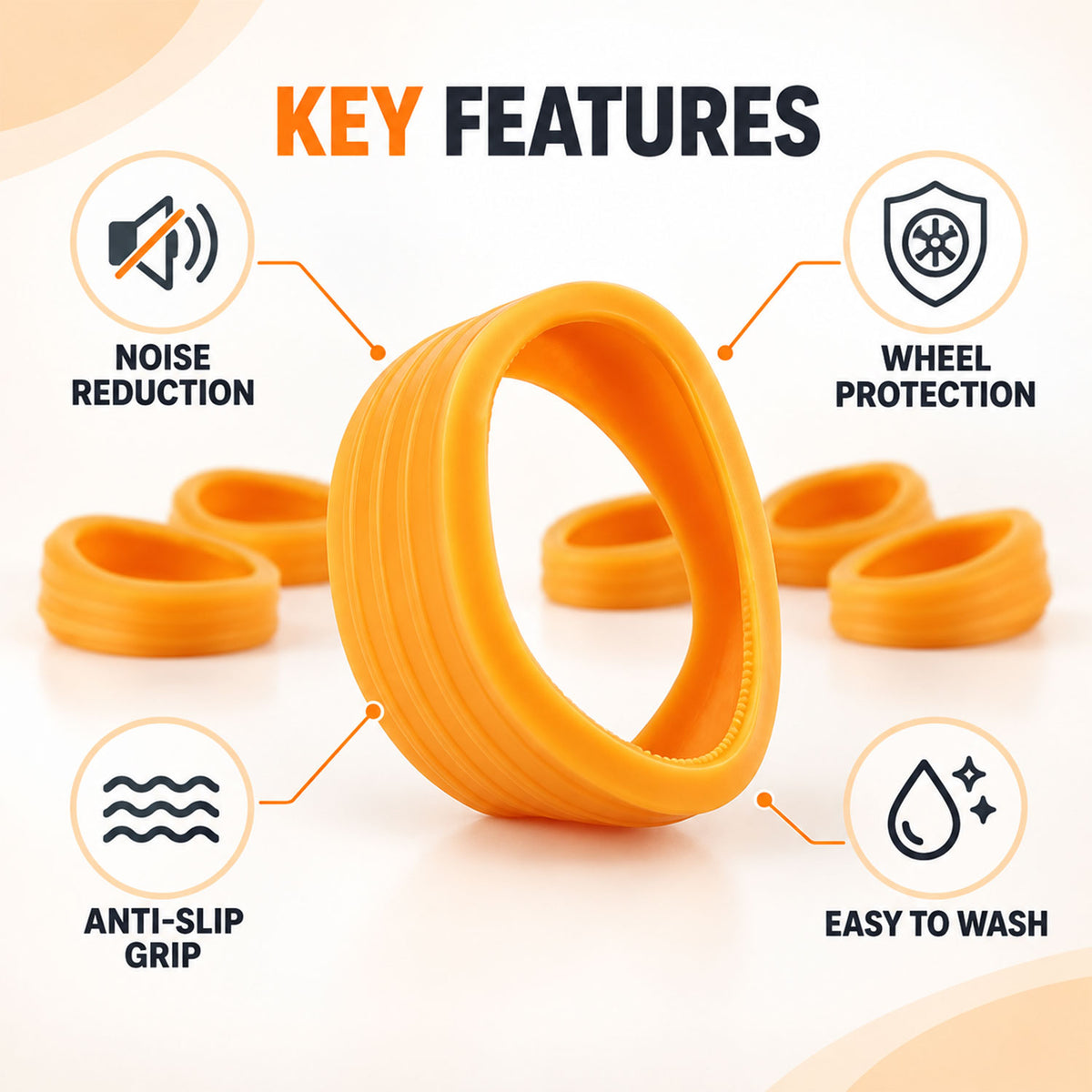 Silicone trolley luggage wheel cover protectors 06