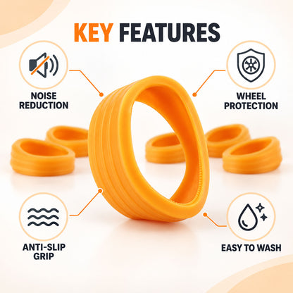 Silicone trolley luggage wheel cover protectors 06