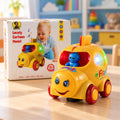 Fruit Musical Toy Car with Colourful Lights & Cartoon Driver for Kids (1 Pc)