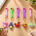 Cartoon Character Keychain with Loop Strap and Charm (1 Pc, Mix Design)