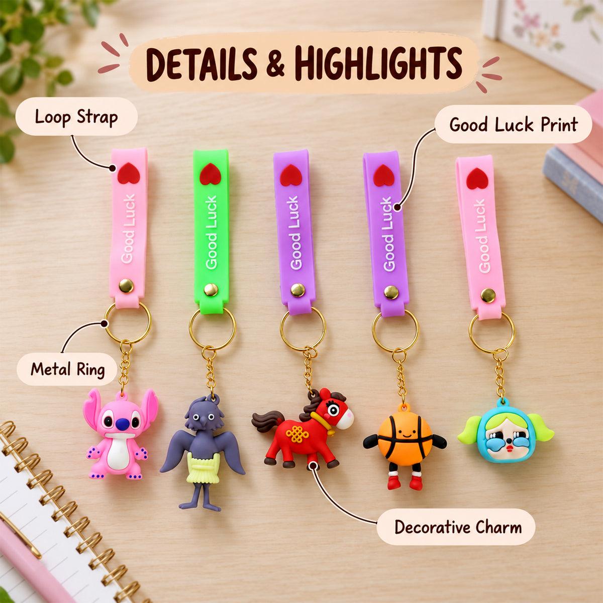 Loop Strap Cartoon Keyrings
